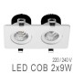 Spot Orientable Carré Double 2x9W LED COB