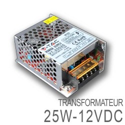 Transformateur LED 25W 12 Volts DC IP20