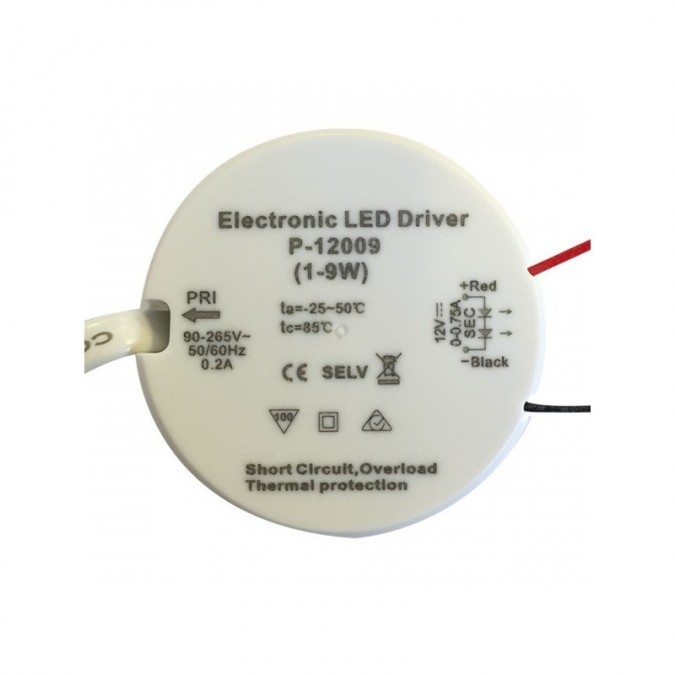 Transformateur LED 12V/DC, 0-70W, SELV