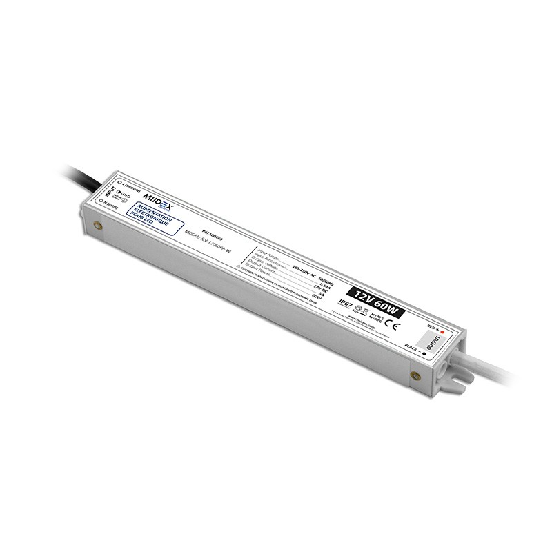 Transformateur LED 10W 12 Volts DC IP50 Miidex Lighting®