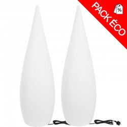 Lot de 2 cyprès lumineux blanc CLASSY W 120 cm