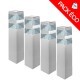 Pack de 5 bornes Pyramide Inox 32 LED SMD 9W Finition Inox 40 cm