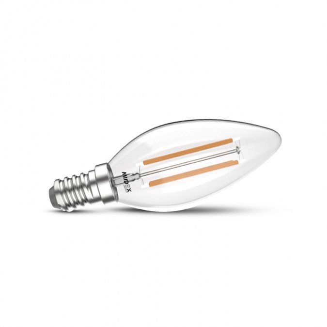 Ampoule LED E14 4W COB Filament Flamme (Dimmable en option)