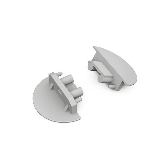 Terminaison Gris pour Profile Rainure Pack de 2