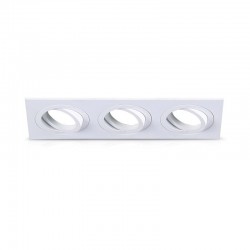 Support de spot rond triple blanc Orientable 258x93 mm