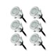 KIT SPOT LED TERRASSE 6x0,6W 12V Bleu Rond IP67