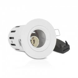 Support de spot BBC rond blanc fixe douille automatique