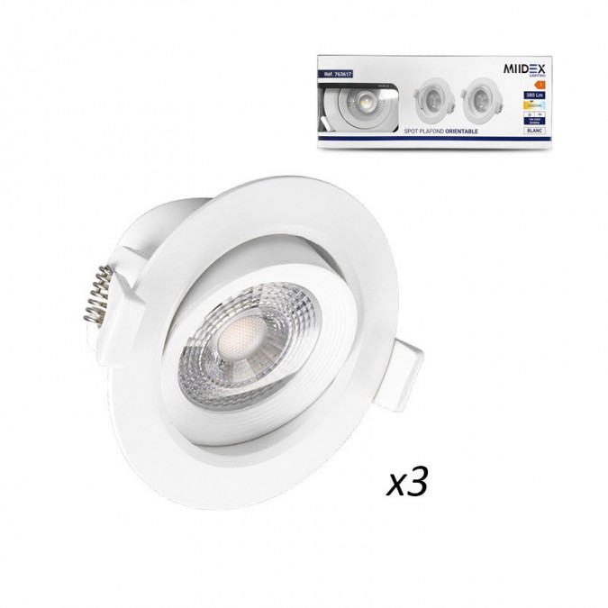 Spot LED SMD Orientable 5W 3000K pack de 3