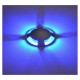 Spot LED Balise Bleu Rond 4 diffuseurs 1W