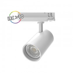 Spot LED sur Rail Blanc 35W 3000K 3500 lm IRC90 adaptateur rail 3 allumages