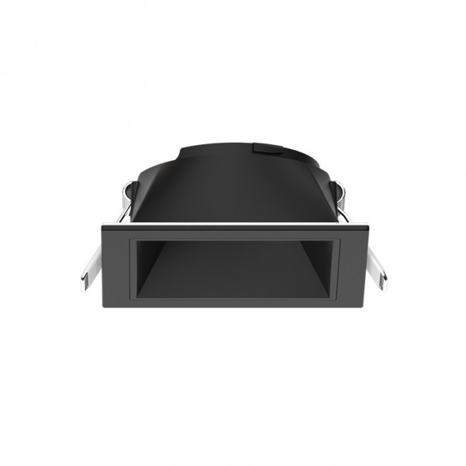 Collerette basse luminance carrée/carrée noir/noir pour spot ÉCLAT II
