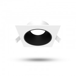 Collerette basse luminance carrée/rond blanc/noir pour spot ÉCLAT II