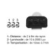 Projecteur LED Noir Détecteur 10W 6000K