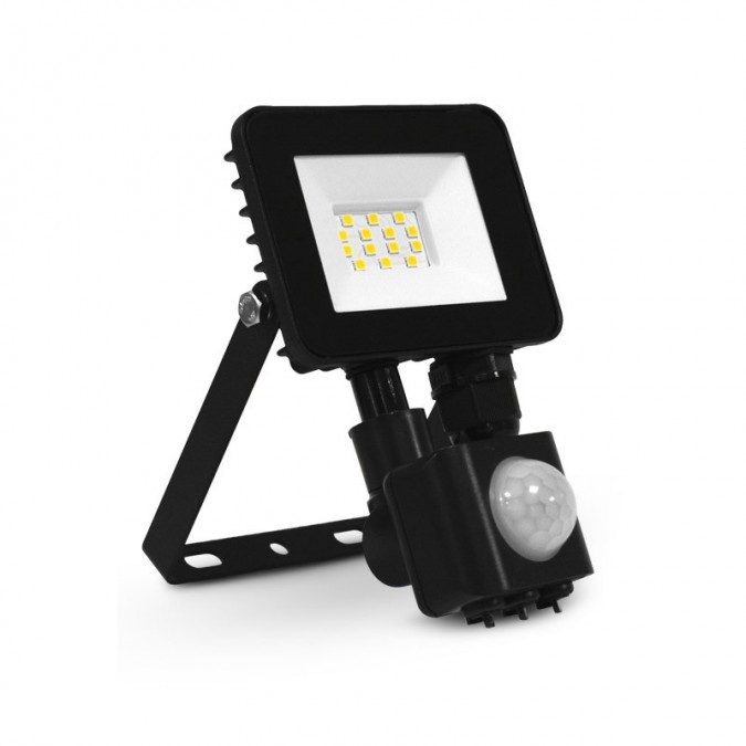 Projecteur LED Noir Détecteur 10W 3000K
