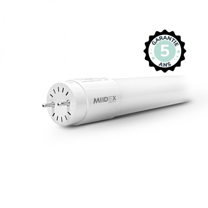 Tube LED T8 18W 4000K 1500 mm P/N même côté Starter - Garantie 5 ans