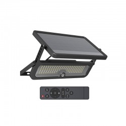 Projecteur Exterieur LED Solaire Noir 8W 3000K IP65 Détecteur IR Télécommande