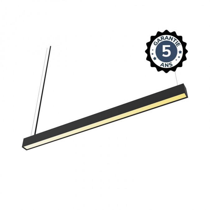 Linéaire LED prismatique Noir 2 CCT 40W Dimmable DALI 2/PUSH - 1500 mm - Garantie 5 ans