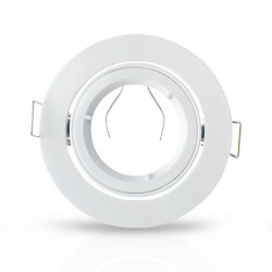 Support plafond Rond 1/4 de tour Orientable Blanc Ø95 mm