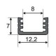 Profilé Aluminium LED Fin - Ruban LED 8mm - Dimensions