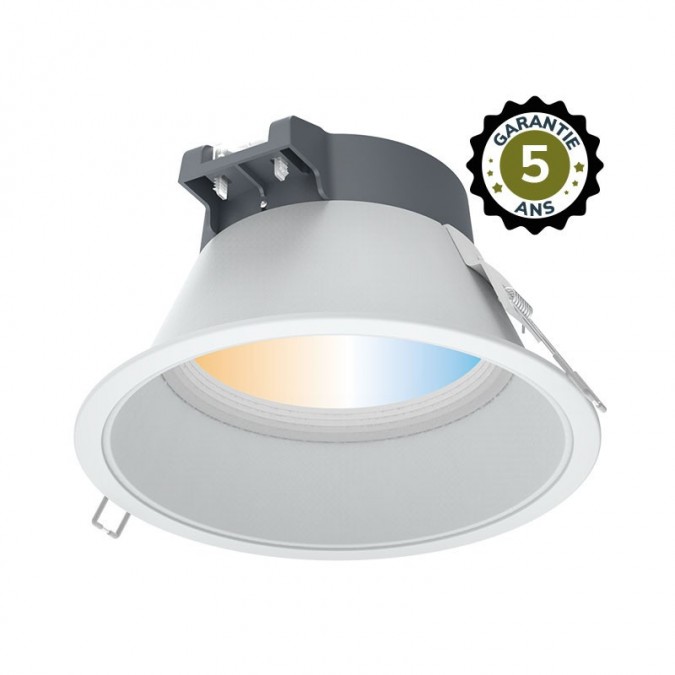 Downlight LED Blanc rond Basse Luminance CCT 30W Ø217mm - Garantie 5 ans