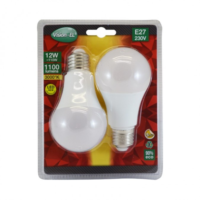 Lot de 2 Ampoules LED E27 12W Bulb