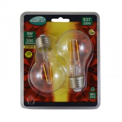 Lot de 2 Ampoules LED E27 3W COB Filament Bulb
