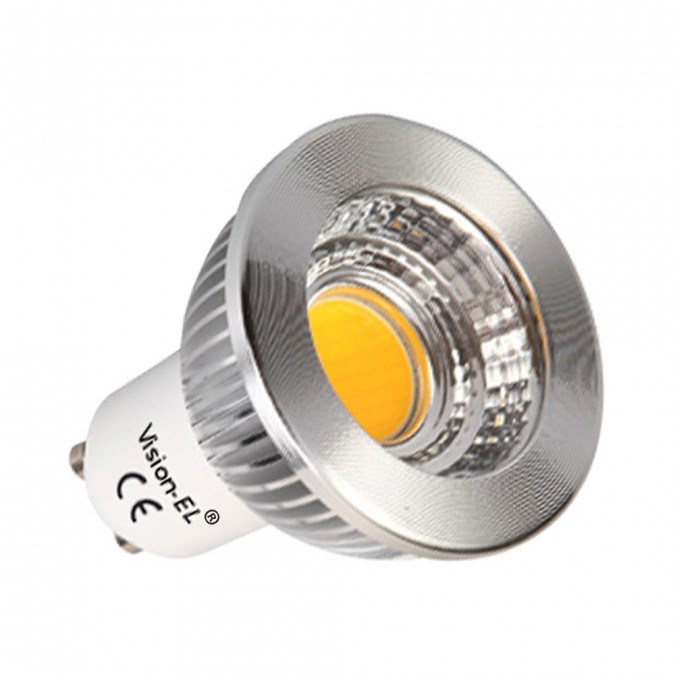 Ampoule LED GU10 5W COB Aluminium 80° Blanc chaud