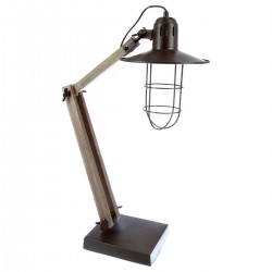 Lampe noire GRIK en bois & métal H75