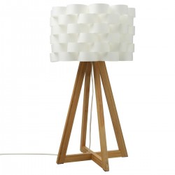 Lampe blanc MOKI en Bambou H150