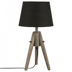 Lampe MIRY en bois & abat-jour cône H46
