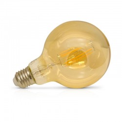Ampoule LED E27 Globe 4W COB Filament G95 Golden