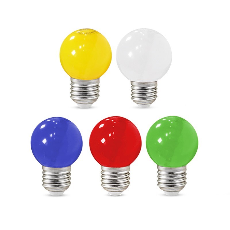 Ampoule LED Guinguette jaune E27 1W G45 plastique professionnelle