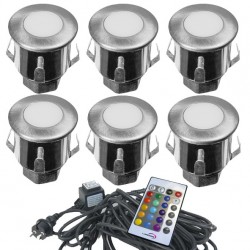 Kit Complet 6 Mini Spots Encastrables 12V LED RGB