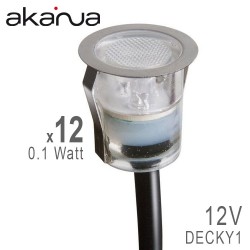 Pack de 12 Mini Spot Blanc 0.1Watts 12V IP68