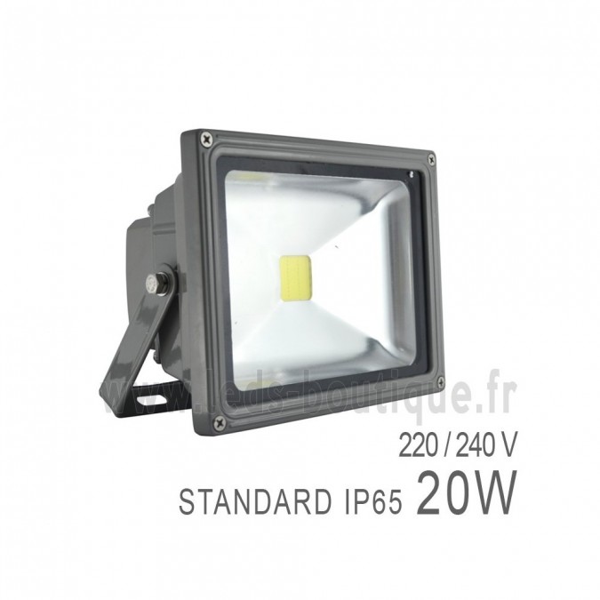 Projecteur LED COB 20W Extérieur IP65 Gris
