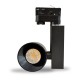 Spot LED WHAO sur rail - 20W - Vue face noir