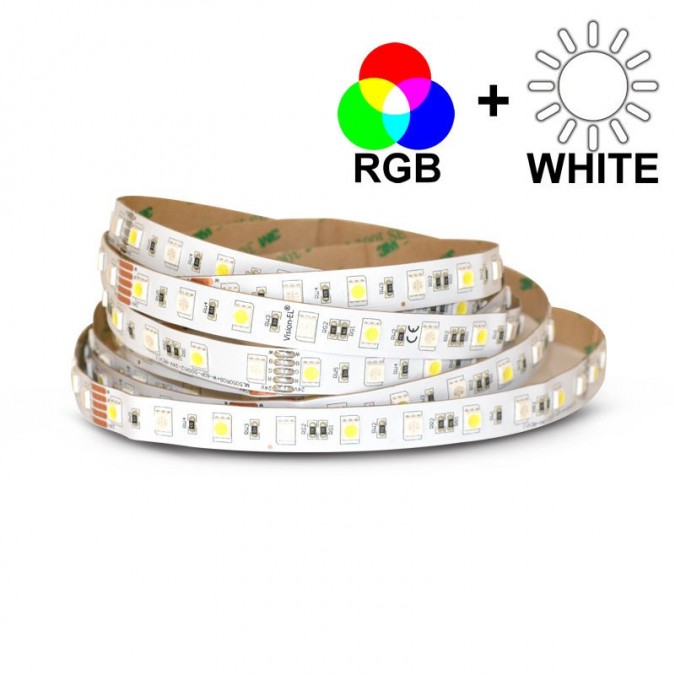 Ruban LED 14,4 Watts /m RGB+White - Rouleau 5M 12V